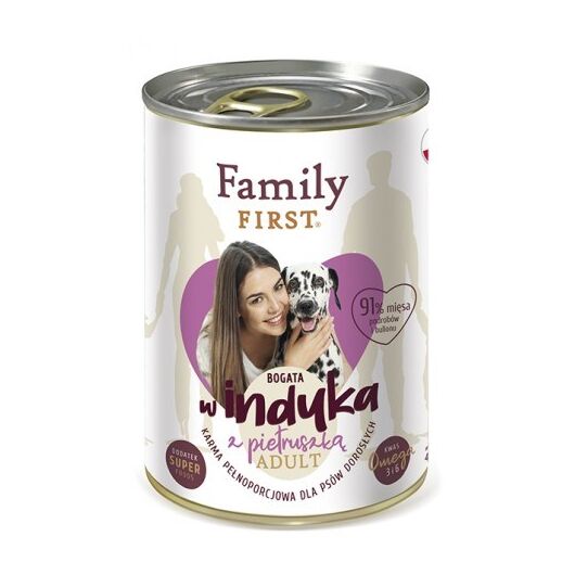 FAMILY FIRST Adult Turkey with parsley - Wet dog food - 400 g
