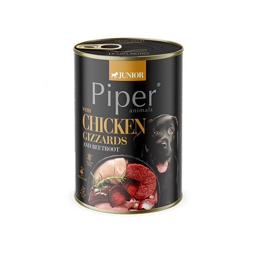 DOLINA NOTECI Piper Junior Chicken gizzards with beetroot - wet dog food - 400g
