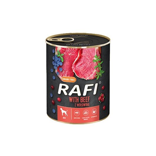 Dolina Noteci Rafi Wet dog food with beef, blueberries and cranberries - 800g