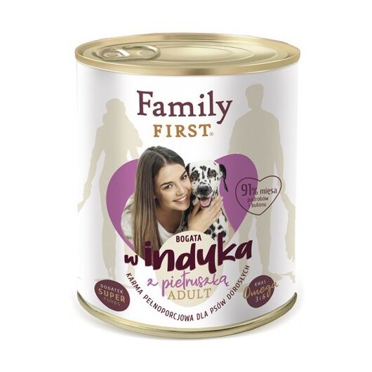 FAMILY FIRST Adult Turkey with parsley - Wet dog food - 800 g