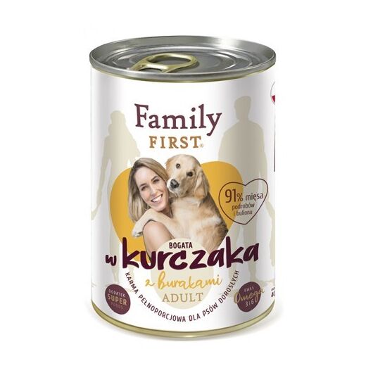 FAMILY FIRST Adult Chicken with beets - Wet dog food - 400 g