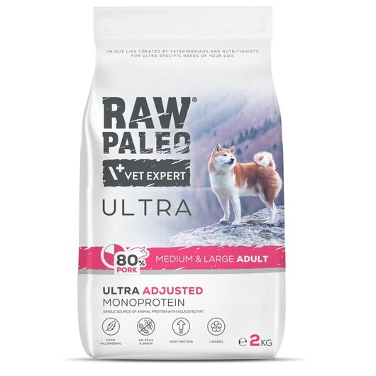 RAW PALEO Ultra Pork Medium & Large Adult - dry dog food - 2kg