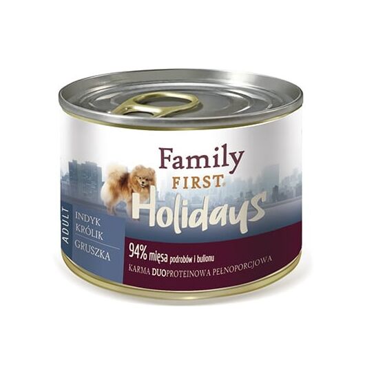FAMILY FIRST Small Breeds Turkey, rabbit, pear - Wet dog food - 200 g