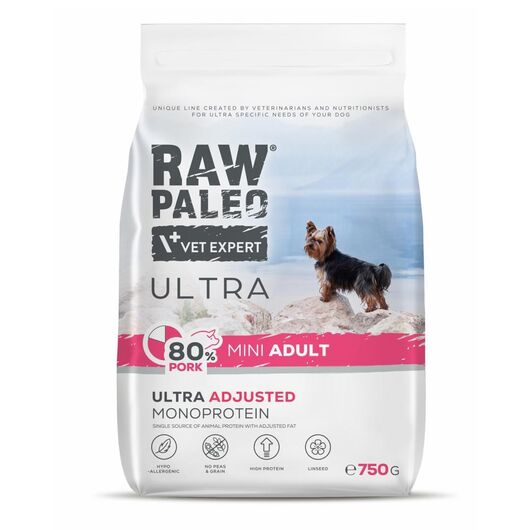RAW PALEO Ultra Pork Mini Adult - dry dog food - 750g