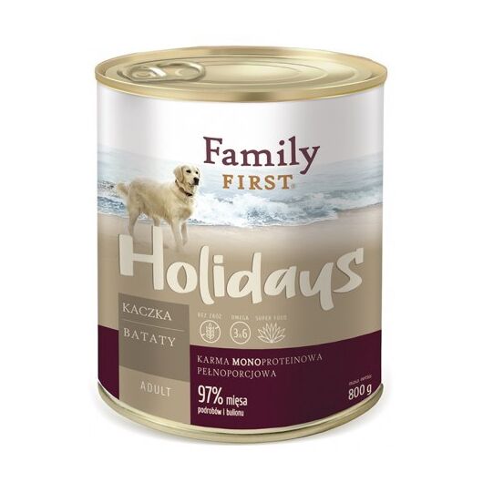 FAMILY FIRST Holidays Adult Duck with sweet potatoes - Wet dog food - 800 g