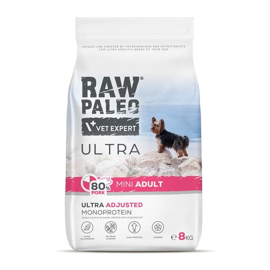 RAW PALEO Ultra Pork Mini Adult - dry dog food - 8kg