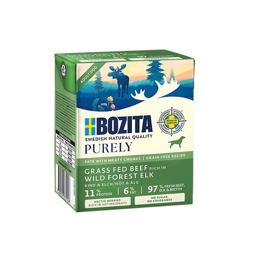 BOZITA Purely Paté Duoprotein Beef and elk - wet dog food - 370g