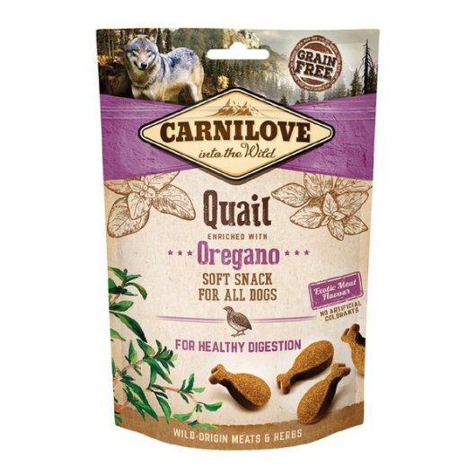 CARNILOVE Semi-Moist Snack Quail & Oregano - Dog treat with quail and oregano - 200 g