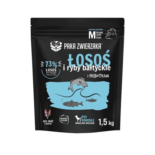 PAKA ZWIERZAKA Salmon with Baltic fish M - dry dog food - 1,5kg