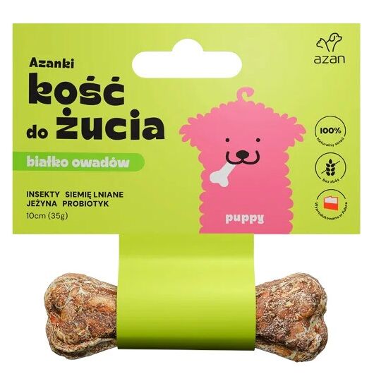 AZANKI Bone with Insects and Probiotic Puppy – Dog Treat – 10 cm