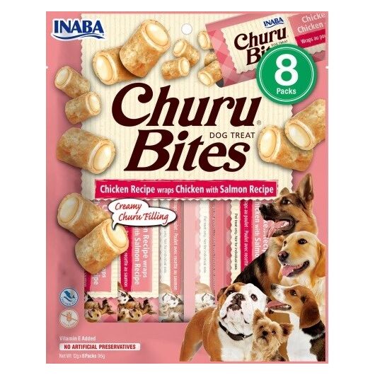 INABA Churu Bites Chicken with salmon recipe - Dog treat - 8x12g