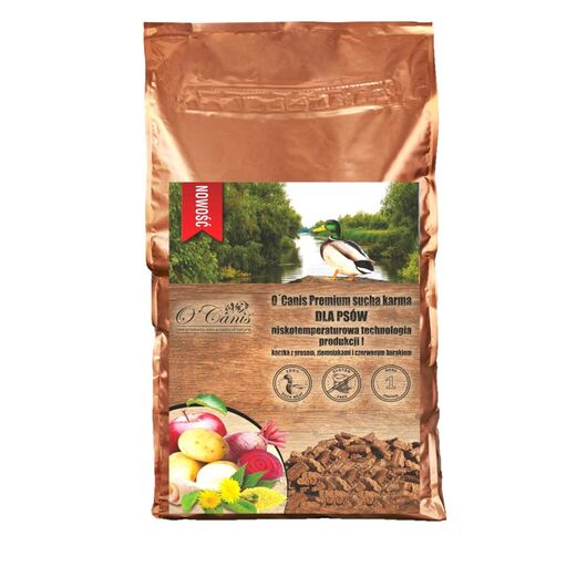O'CANIS Duck with millet, potatoes, and red beet - dry dog food - 1,5kg