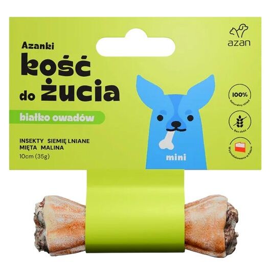 AZANKI Bone with Insects and Mint MINI – Dog Treat – 10 cm
