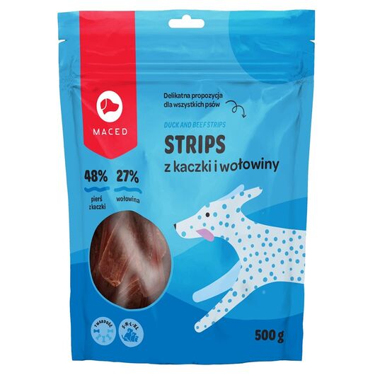 MACED Duck and beef strips - Dog treat - 500g