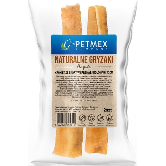 PETMEX Rolled Pork Skin Croquet - dog treat - 65g