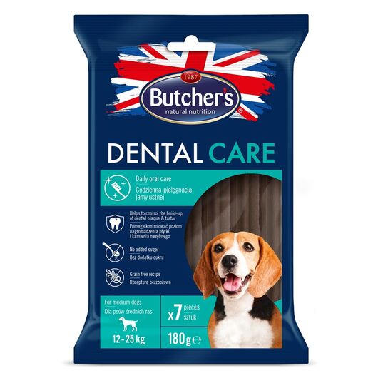 BUTCHER'S Dental Care - dental snack for medium sized dogs - 180g