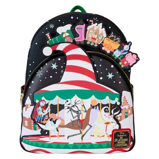 LOUNGEFLY Loungefly Disney Nightmare Before Christmas Journey to Christmas Town backpack