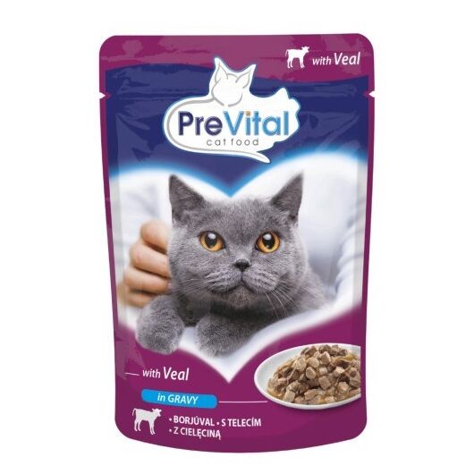 PREVITAL Veal in gravy - wet cat food - 100g