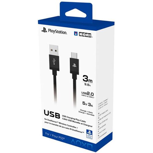 HORI PS5 Cavo di Ricarica da USB-A a USB-C 3m