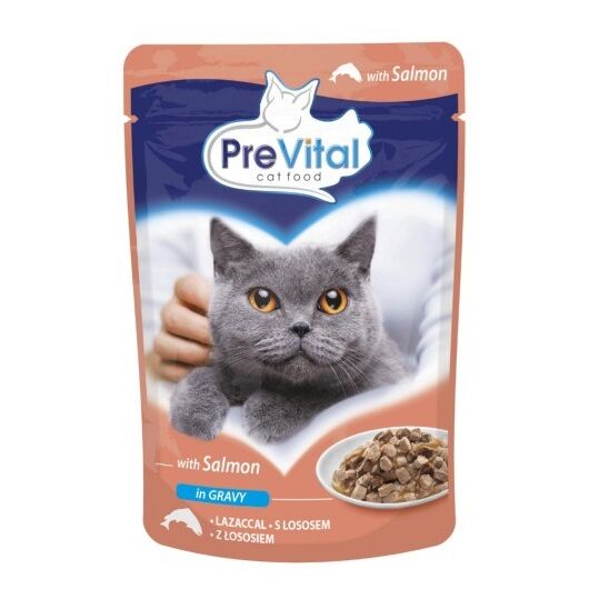 PREVITAL Salmon in gravy - wet cat food - 100g