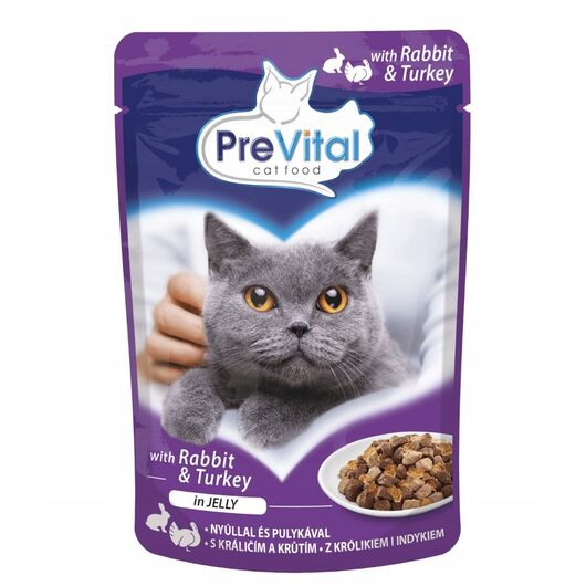 PREVITAL Turkey and rabbit in jelly - wet cat food - 100g