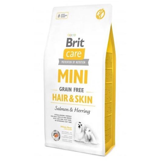 BRIT Care Mini Hair&Skin Salmon&Herring - dry dog food - 7 kg