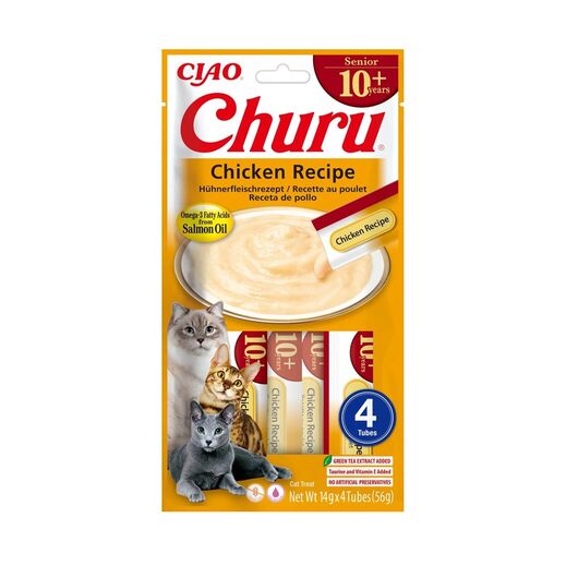 INABA Churu Senior Chicken Recipe - cat treats - 4x14g