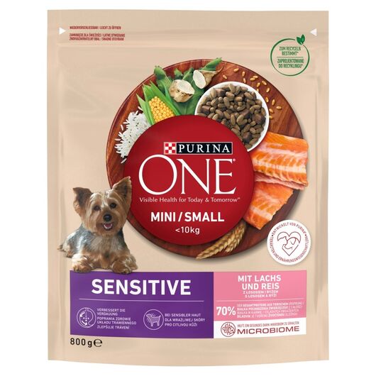 PURINA One Mini/Small Sensitive Salmon, rice - dry dog food - 800 g