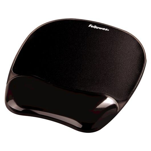 Fellowes CRYSTAL mouse and wrist pad gel, black