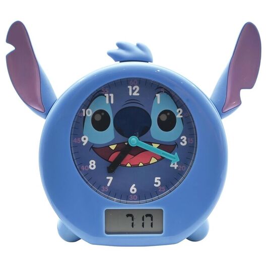 LEXIBOOK English Disney Stitch Storytelling educational clock and lights