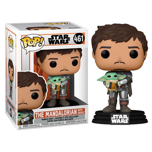 FUNKO POP figure Star Wars Mandalorian Mando Holding Child