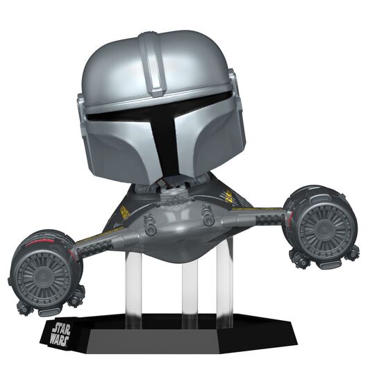 FUNKO POP figure Rider Deluxe Star Wars Mandalorian 9 the Mandalorian in N-1 Starfighter