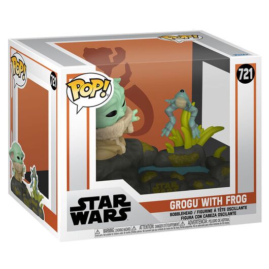 FUNKO POP figure Deluxe Star Wars The Mandalorian Grogu with Frog
