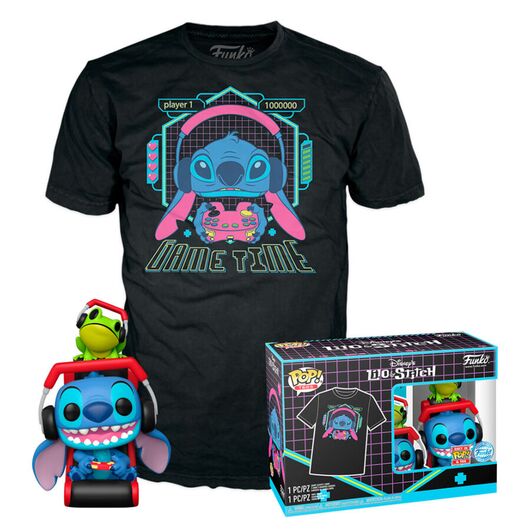FUNKO Set figure POP & Tee Disney Stitch Gamer Stitch with Frog
