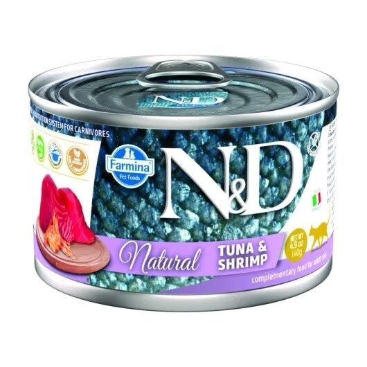 FARMINA N&D Cat Natural Tuna&Shrimp- wet cat food - 140 g