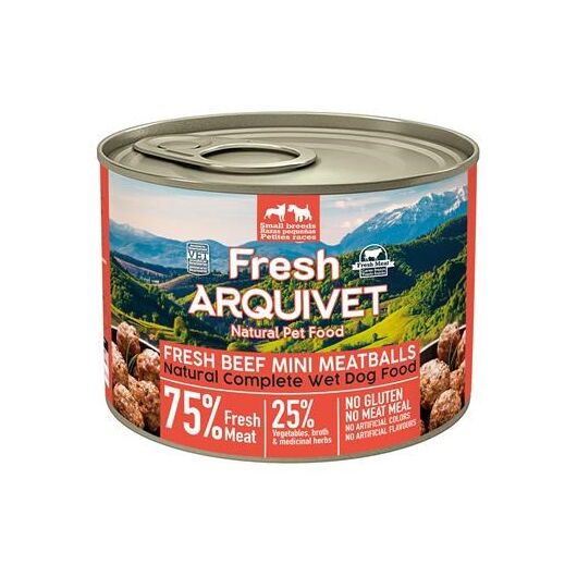 ARQUIVET Fresh Beef Mini Meatballs - wet dog food - 200g