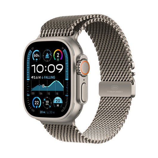 Apple Watch Ultra 2 GPS + Cellular 49mm Natural Titanium Case with Natural Titanium Milanese Loop (L