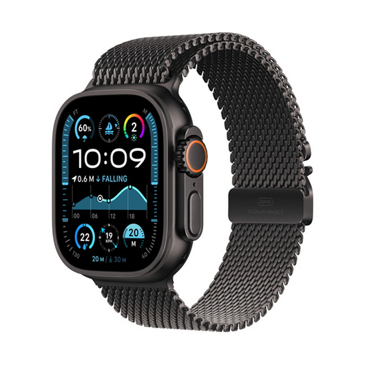 Apple Watch Ultra 2 GPS + Cellular 49mm Black Titanium Case with Black Titanium Milanese Loop (L)