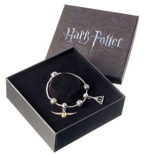 THE CARAT SHOP Harry Potter Deathly Hallows Snitch 3 Spellbeads silver charm bracelet