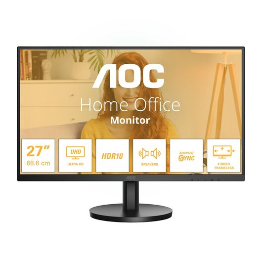 AOC B3 U27B3A computer monitor 68.6 cm (27") 3840 x 2160 pixels 4K Ultra HD LCD Black