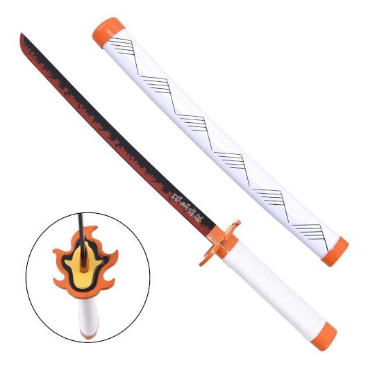Katana Mini Bamboo Non Affilata Demon Slayer Rengoku Arancio