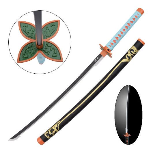 Katana Led Non Affilata Demon Slayer Shinobu  Fodero Nera