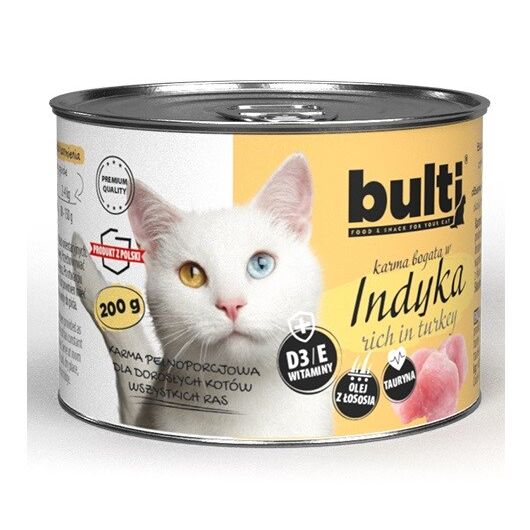 BULTI mielonka bogata w indyka dla kota 200g