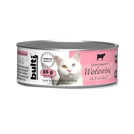 BULTI mielonka bogata w wołowinę dla kota 85g