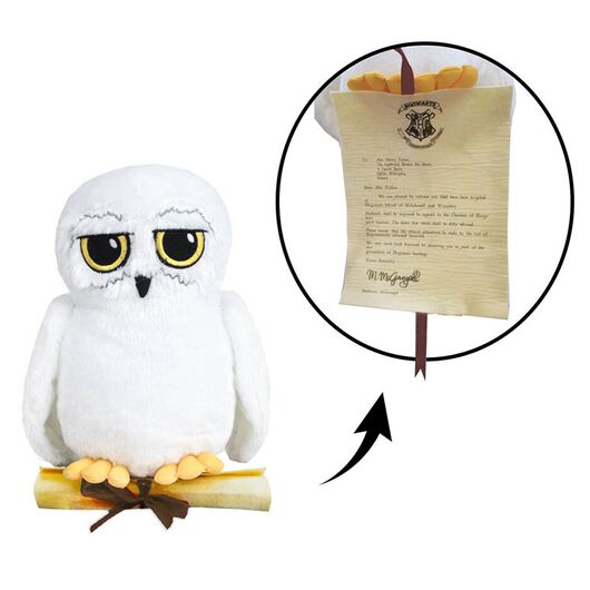Peluche Harry Potter Edvige w/Lettera Hogwarts 25cm