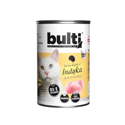BULTI mielonka bogata w indyka dla kota 400g